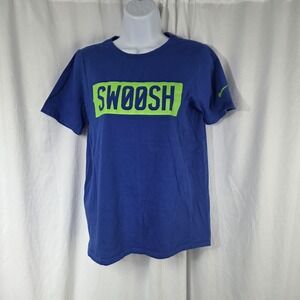 Nike Shirt Youth XL Blue Swoosh Graphic The Nike Tee Cotton Crewneck Athletic